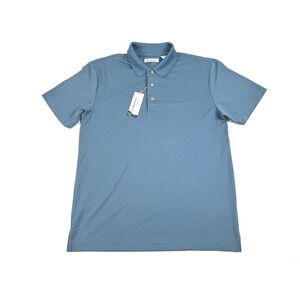 Cubavera Solid Textured Polo Size Medium Captains Blue New With‎ Tags